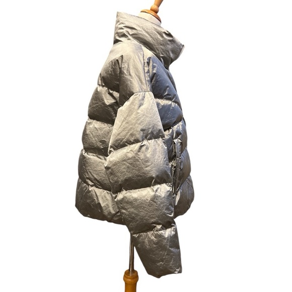 Nike Therma-FIT City series shine puffer jacket boxy silver gray Large NEW NWT - Picture 6 of 12